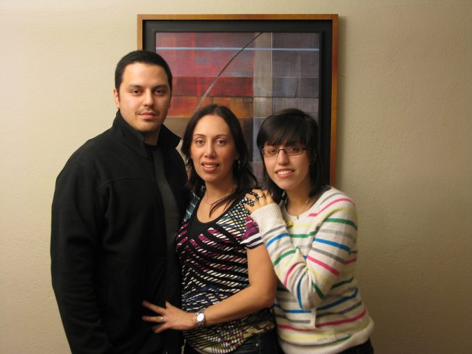 Photo of Catalina (right) and her parents taken during their first year in Toronto.